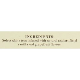 Harney & Sons White Tea, Vanilla Grapefruit, 20 Sachets (Pack of 6)