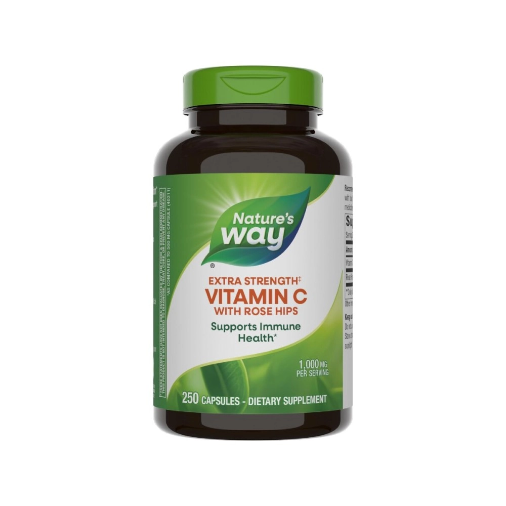 Nature\'s Way Vitamin C 1000 mg with Rose Hips, Per Serving 250 Capsules (Packaging May Vary)