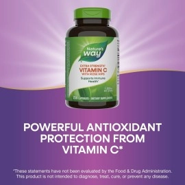 Nature\'s Way Vitamin C 1000 mg with Rose Hips, Per Serving 250 Capsules (Packaging May Vary)