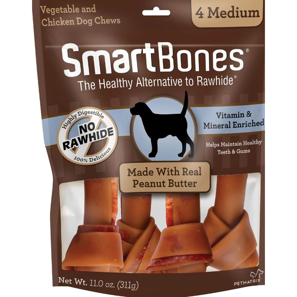 SmartBones Peanut Butter Medium 4 Pk