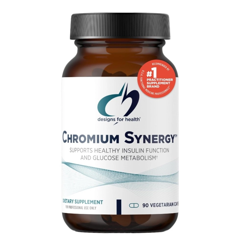 Designs for Health Chromium Synergy - Non-GMO Chromium Nicotinate Glycinate Chelate Supplement with Vanadium, Vitamin D, Manganese, Zinc + Taurine - Cinnamon Powder Base (90 Capsules)