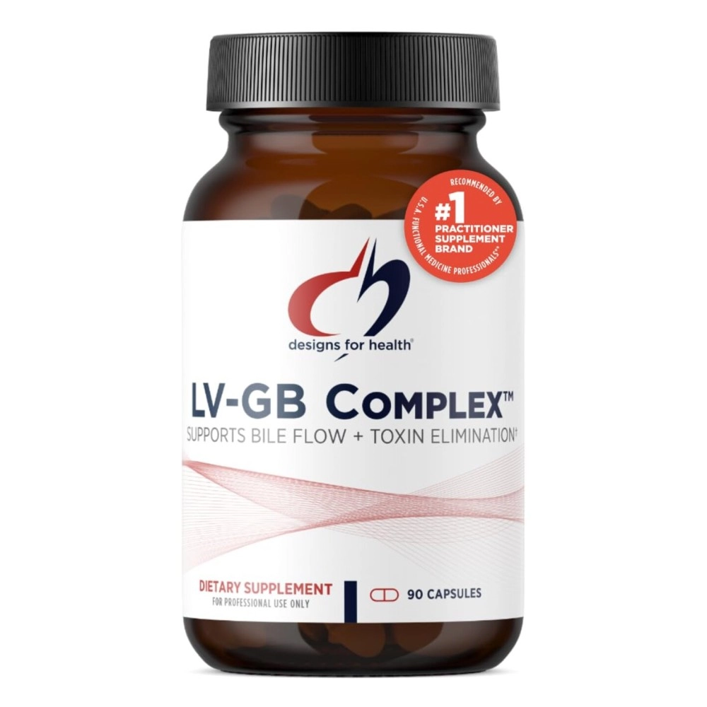 Designs for Health LV-GB Complex - Liver Detox Supplements for Gallbladder Support with Milk Thistle, Artichoke, Vitamins + Ox Bile - Supports Bile Flow + Toxin Elimination (90 Capsules)