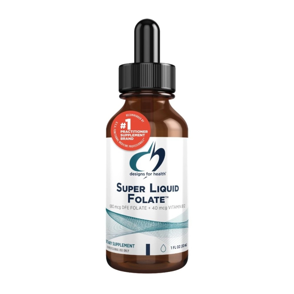 Designs for Health B12 + Folate Drops - Super Liquid Folate with Vitamin B12 as Methylcobalamin - 400mcg Folate + 40mcg Methyl B12 per Drop, Non-GMO + Vegetarian (660 Servings / 1 Fl Oz)