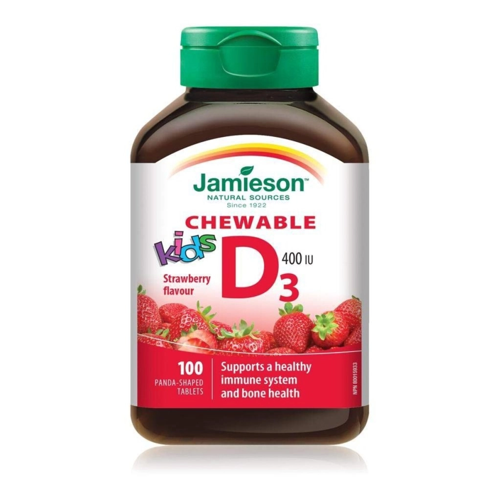 Jamieson Chewable Vitamin D for Kids - Strawberry-100 tabs Brand: Laboratories