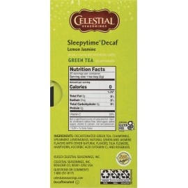 Celestial Seasonings Green Tea, Sleepytime Decaf Lemon Jasmine, Decaffeinated Sleep Tea, 20 Tea Bags (Pack of 6) (Packaging May Vary)