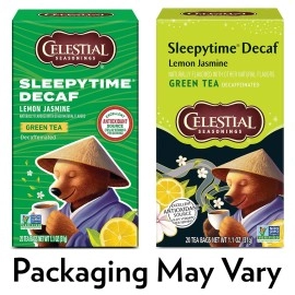 Celestial Seasonings Green Tea, Sleepytime Decaf Lemon Jasmine, Decaffeinated Sleep Tea, 20 Tea Bags (Pack of 6) (Packaging May Vary)
