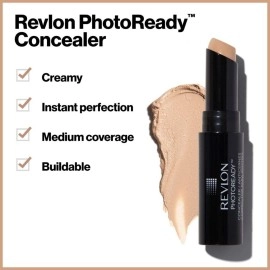 Revlon PhotoReady Concealer Stick, Creamy Medium Coverage Color Correcting Face Makeup, Medium Deep (005), 0.16 oz