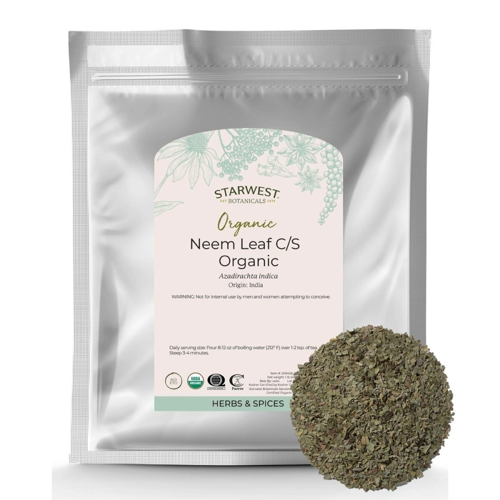 Starwest Botanicals Neem Leaf Cut/Sifted, 1 lb (Pack of 1)