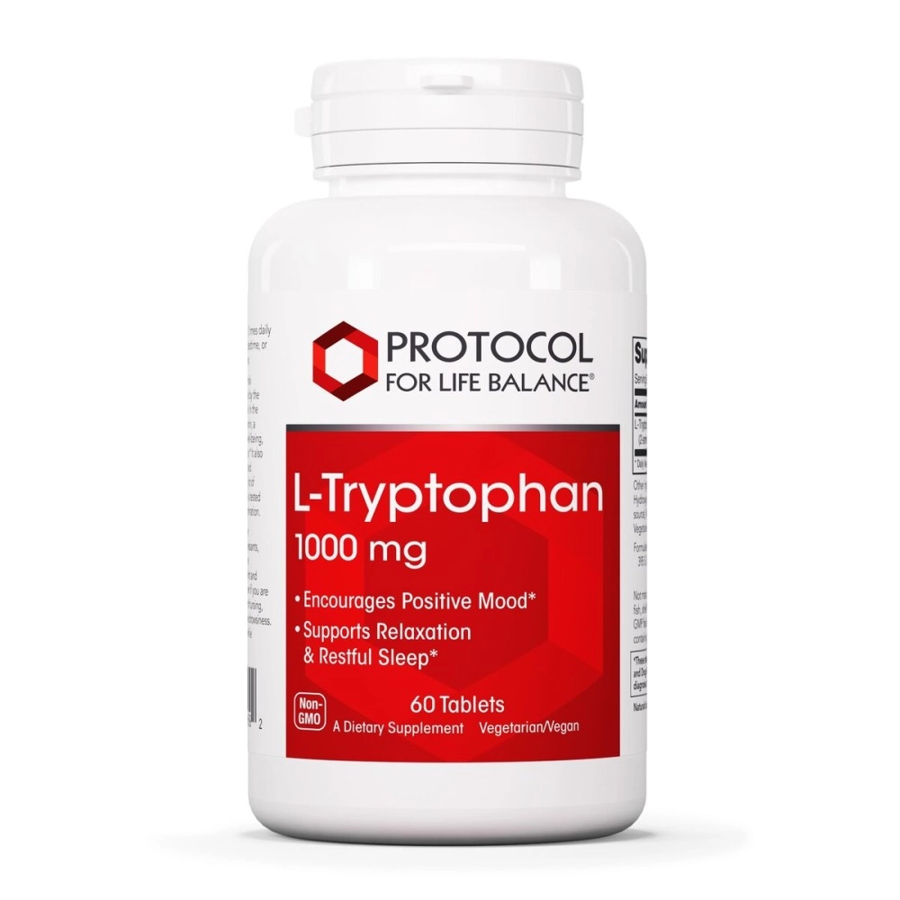 PROTOCOL FOR LIFE BALANCE L-Tryptophan 1000mg - Mood Support, Sleep Support, Promotes Relaxation - 60 Tabs