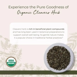 Starwest Botanicals Cleavers Herb Organic - Dried Loose Leaf Herb for Tea, Tinctures, & Herbal Blends, Natural Wellness Support for Women & Men, Cut & Sifted, Certified Kosher, Non-GMO - 4 oz Pouch