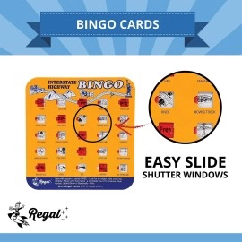Regal Games Original Travel Bingo 4 Pack - Great For Family Vacations Car Rides And Road Trips 
