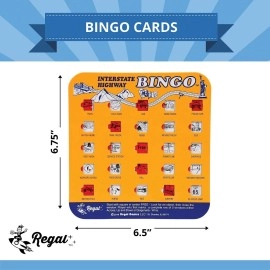 Regal Games Original Travel Bingo 4 Pack - Great For Family Vacations Car Rides And Road Trips 
