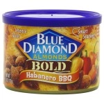 Blue Diamond Almonds Habanero BBQ Flavored Snack Nuts, 6 Oz Resealable Cans (Pack of 6)
