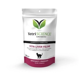 VetriScience Vetri Liver Feline Milk Thistle Supplement for Cats - Advanced Liver Supplement for Cats with Antioxidants, Liver Detox, for Sensitive Diets