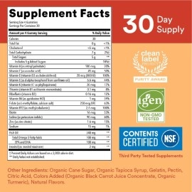 SmartyPants Kids Formula Daily Gummy Multivitamin: Vitamin C, D3, and Zinc for Immunity, Gluten Free, Omega 3 Fish Oil (DHA/EPA), Vitamin B6, B12, 120 Count (30 Day Supply)