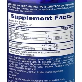 Osteo Bi-Flex Triple Strength Glucosamine 1500 mg, MSM 1500 mg with Vitamin D3 1000 UI Tablets, 200 Count (Pack of 1)