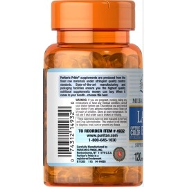 Puritan\'s Pride Lactase Enzyme, Milk and Dairy Digestant, Dietary Supplement Support for Digestion, and Cellular Energy Support, 40 Day Supply, 120 Softgels