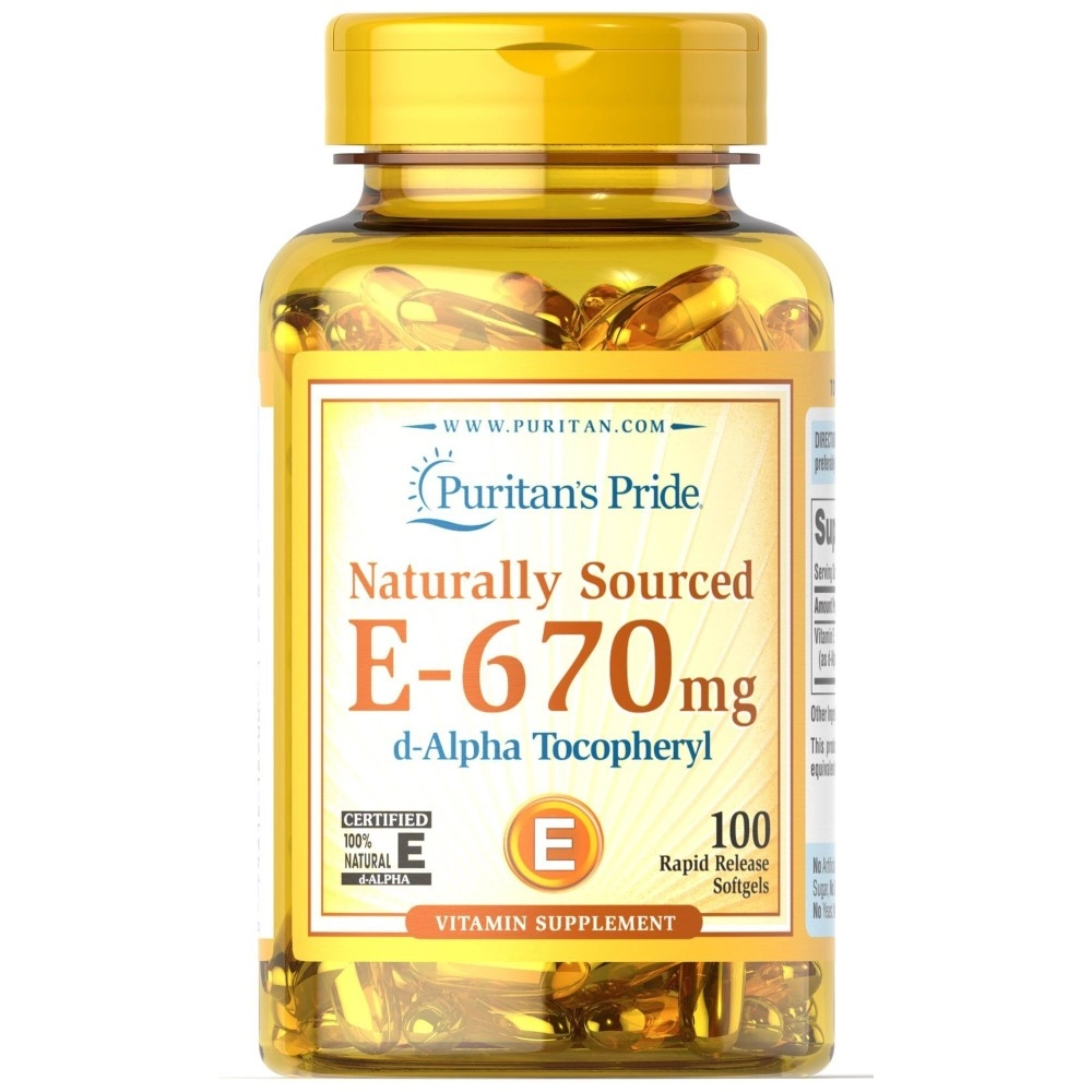 Puritan\'s Pride Vitamin E-670 mg 100% Natural-100 Softgels(Package May Vary)