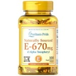 Puritan\'s Pride Vitamin E-670 mg 100% Natural-100 Softgels(Package May Vary)