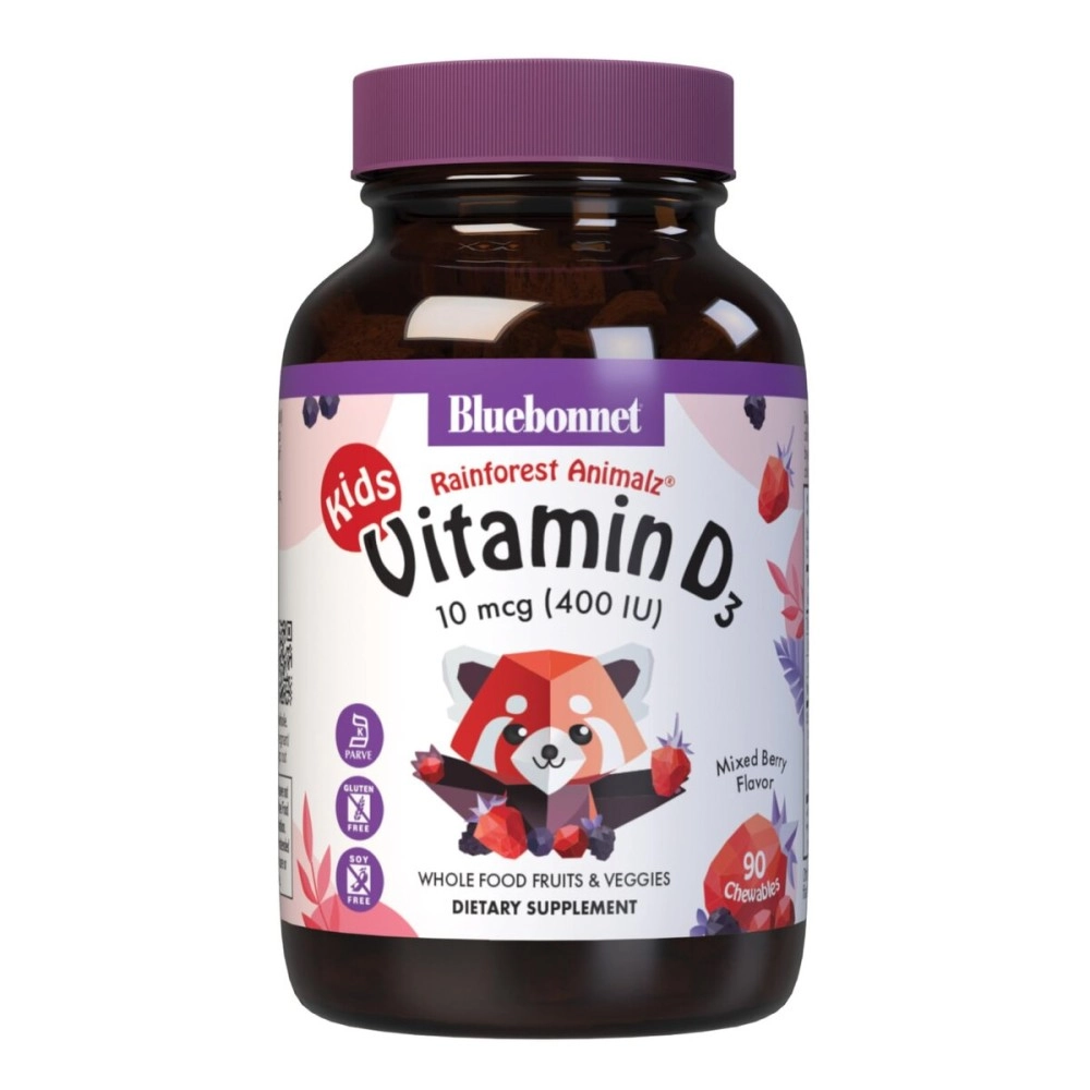 Bluebonnet Nutrition Animalz Vitamin D3 Natural Mixed Berry Flavor 400 Iu 90