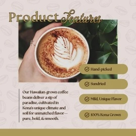 Hualalai Estate - 100% Pure PREMIUM Kona Coffee - Medium-Dark Roast 7oz (WHOLE BEAN)