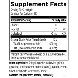 Designs for Health OmegAvail Ultra TG Fish Oil 1200mg - Triglyceride Form Omega 3 Fish Oil Supplement with DHA/EPA - No Fishy Aftertaste (240 Softgels)