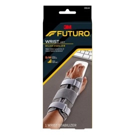 Futuro Deluxe Wrist Stabilizer Left Hand S/M size, 1 unit/pack | Grey color | 09144ENT | Helps relieve pain symptoms | Firm support | Wrist support