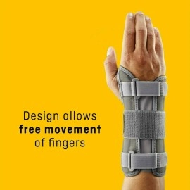 Futuro Deluxe Wrist Stabilizer Left Hand S/M size, 1 unit/pack | Grey color | 09144ENT | Helps relieve pain symptoms | Firm support | Wrist support