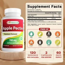 Best Naturals Apple Pectin 120 Capsules (700 mg)