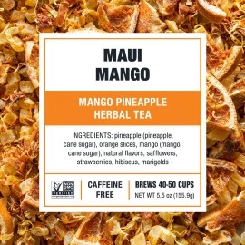 Tiesta Tea Maui Mango, Loose Leaf, Mango Pineapple Herbal Tea, Premium Non-Caffeinated Fruit Blend, Makes Hot or Iced & Brews Up to 50 Cups, 5.5 Ounce Refillable Tin