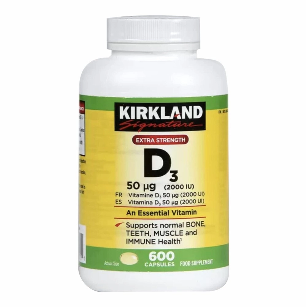 Kirkland Signature 2 Pack Of Kirkland Maximum Strength Vitamin D3 600 Softgels - 1200 Total Softgels 2000 I.U.