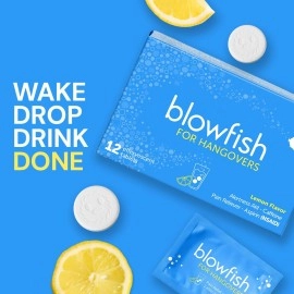Blowfish Hangover - Best Hangover Remedy - FDA Recognised Formulation - Quickly Relieve Hangover Symptoms (12 Tablets)