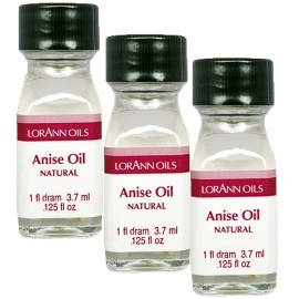 LorAnn Oils Anise Super StrengthNatural Flavor, 1 dram bottle (.0125 fl oz - 3.7 ml) - 3 pack