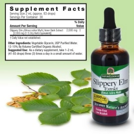 Nature\'s Answer Slipper Elm | Super Concentrated Herbal Supplement | Promotes Healthy Hair & Skin | Aids in Digestion | Kosher, No Gluten & No Alcohol 2oz