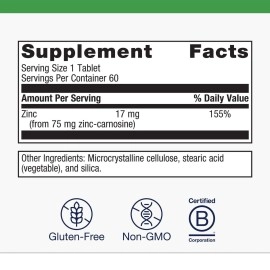 Metagenics Zinlori 75 - Zinc-Carnosine Complex for GI Support* - 60 Servings