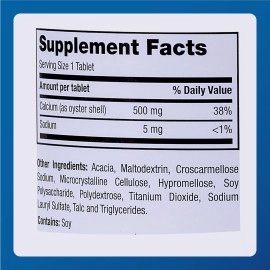 Major Oyster Shell Calcium 500 mg - Daily Calcium Supplement - 300 Tablets (1-Pack)