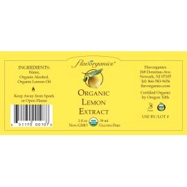 Flavorganics Organic Lemon Extract - 2 Oz