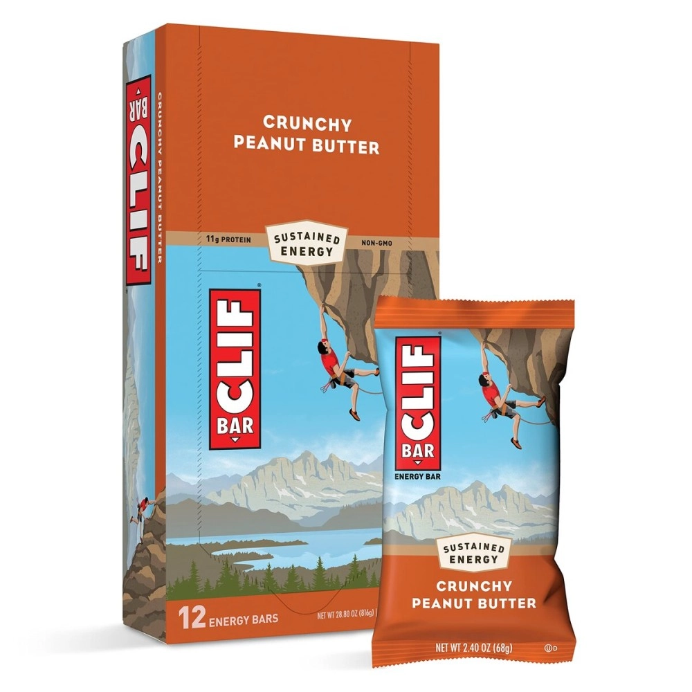 CLIF Bar Organic Energy Bars Box, Crunchy Peanut Butter 12