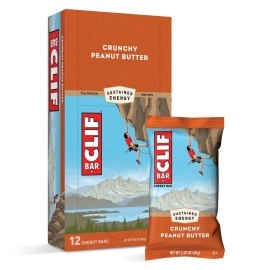 CLIF Bar Organic Energy Bars Box, Crunchy Peanut B..