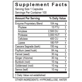 TRANSFORMATION THE GENESIS OF GOOD HEALTH Enzymes ReleaseZyme Blend Supplement with Natural Herbs, 1 Practitioner Physician Recommended, Balanced Digestive Support, 100 Cap