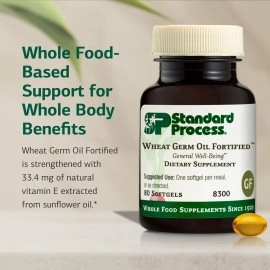 Standard Process Inc. Wheat Germ Oil Fortified - Whole Food Exercise, Antioxidant and Immune Support with Vitamin E and Wheat Germ Oil - 80 Softgels