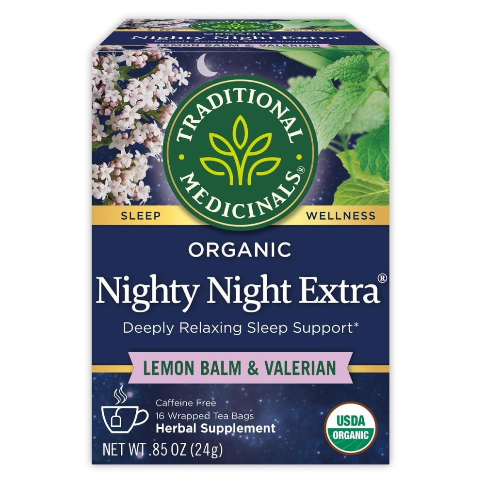 Traditional Medicinals Organic Nighty Night Valerian Relaxtion Tea, 16 Tea Bags (Pack of 1)