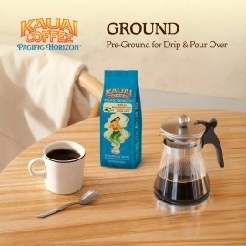 KAUAI COFFEE Hawaiian Ground , Vanilla Macadamia Nut Flavor - Gourmet Arabica From Hawaii\'s Largest Grower, Smooth, Delicious Flavor and Amazing Aroma - 10 Ounce