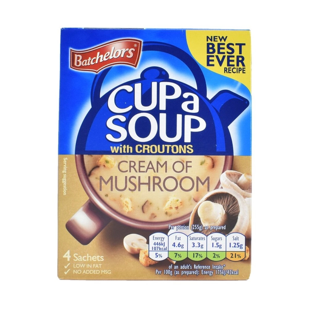 Batchelors Cup a Soup with Croutons, Cream of Mushroom (4 Sachets) - 99g