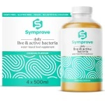 Symprove Daily Probiotic Drink - Original, 10 Billion CFUs, 4 Clinically Studied Strains, Gut & Immune Support, Water-Based, Vegan, Dairy & Gluten Free (Pack of 4 x 500ml)