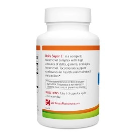 Wellness Resources Daily Super E - Superior Full Spectrum Tocotrienols - High in Gamma, Delta, and Alpha (90 Capsules)