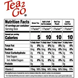 4C Powder Drink Mix Packets, Iced Tea Variety 1 Pack, 44 Count, Singles Stix On the Go, Refreshing Sugar Free Water Flavorings