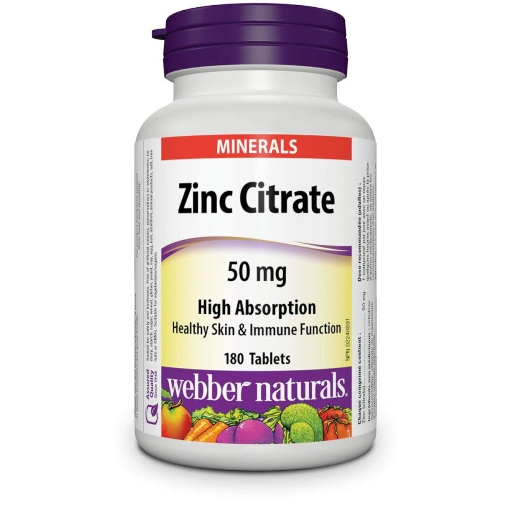 WEBBER NATURALS ZINC CITRATE 50MG 180\' W