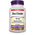 WEBBER NATURALS ZINC CITRATE 50MG 180\' W