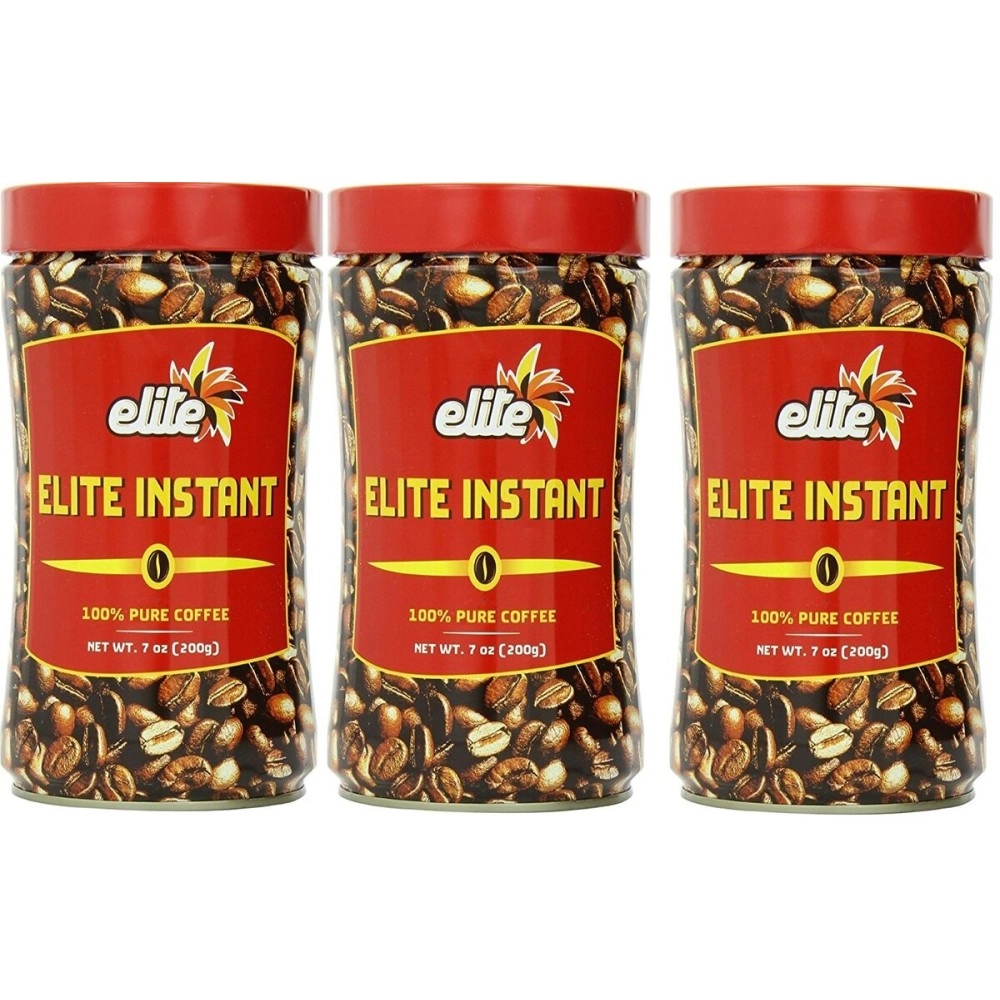 Elite Instant Pure Coffee, 7ounce Tin, (3 Pack)